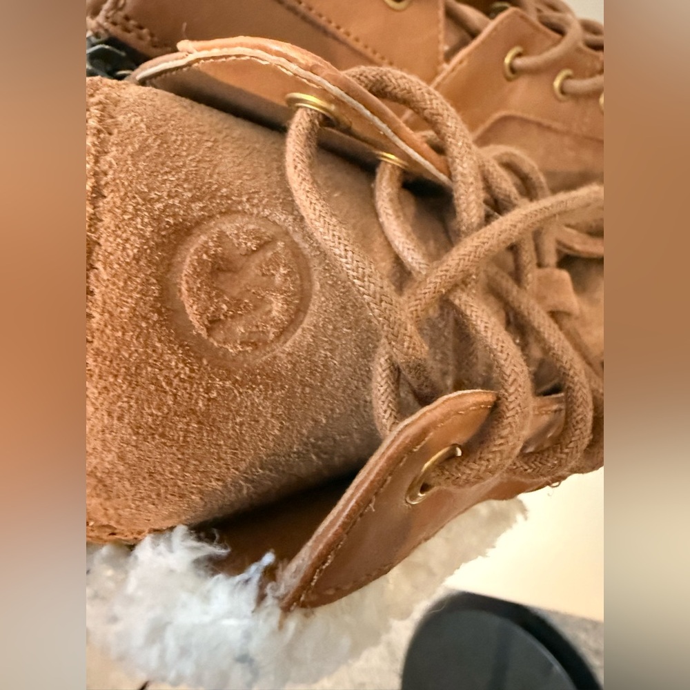 Leather Michael Kors Tan Lace-Up Boots - Picture 5 of 7